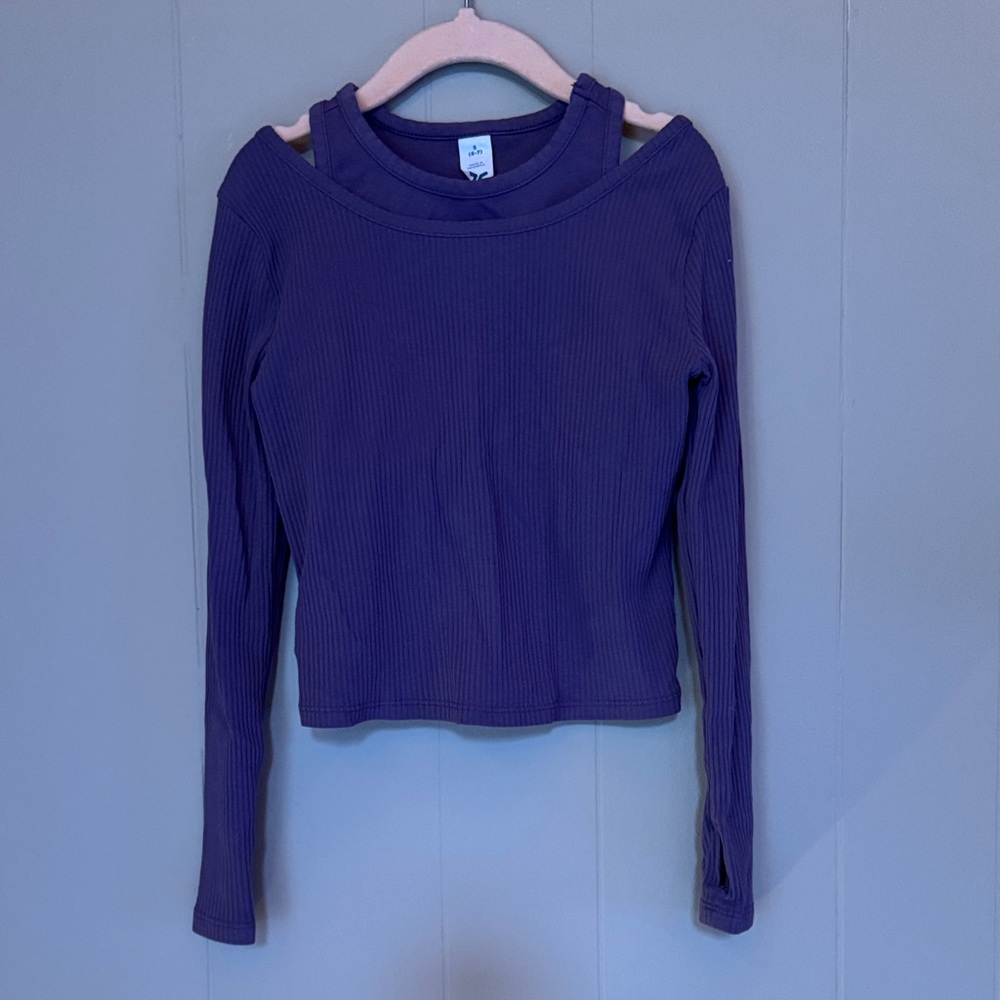 Old Navy Ribbed Long-Sleeve Top in Purple